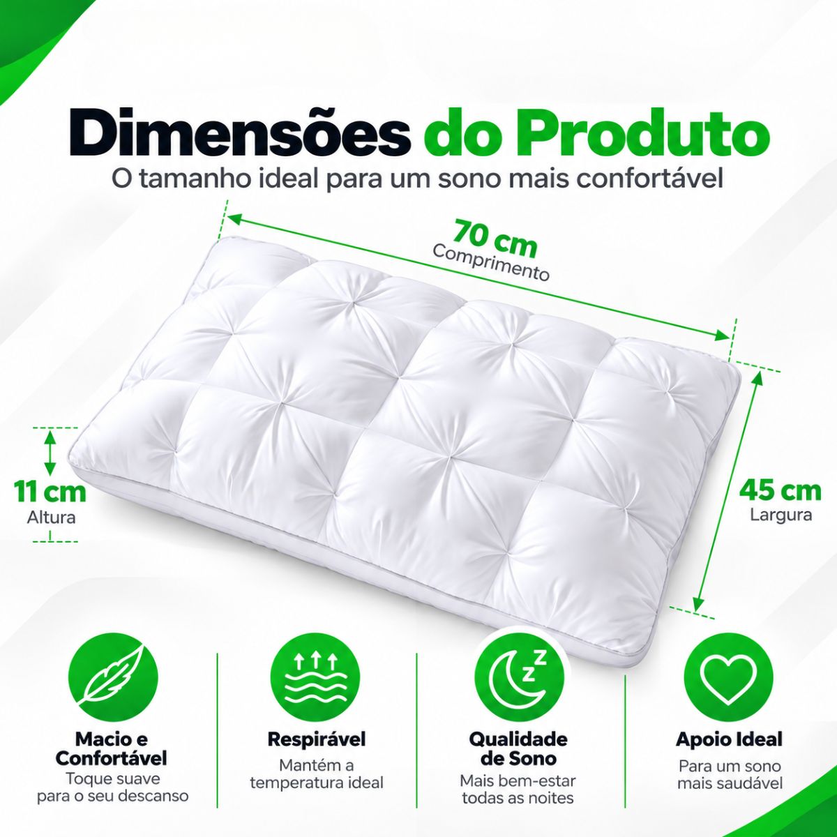 Travesseiro Premium Confort Flex de Luxo Top Mix Brasil