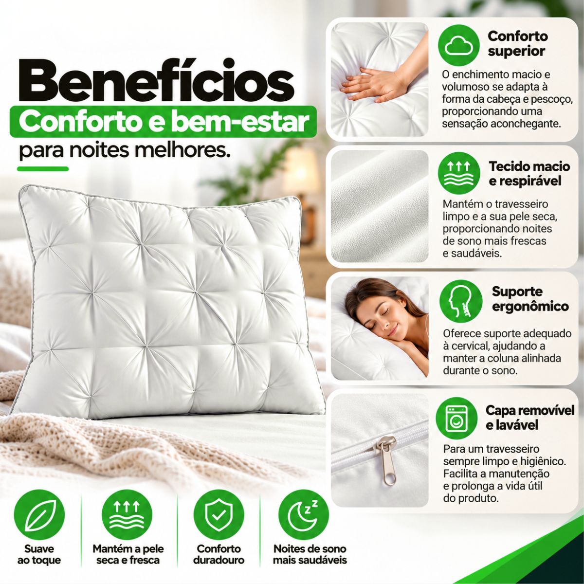 Travesseiro Premium Confort Flex de Luxo Top Mix Brasil