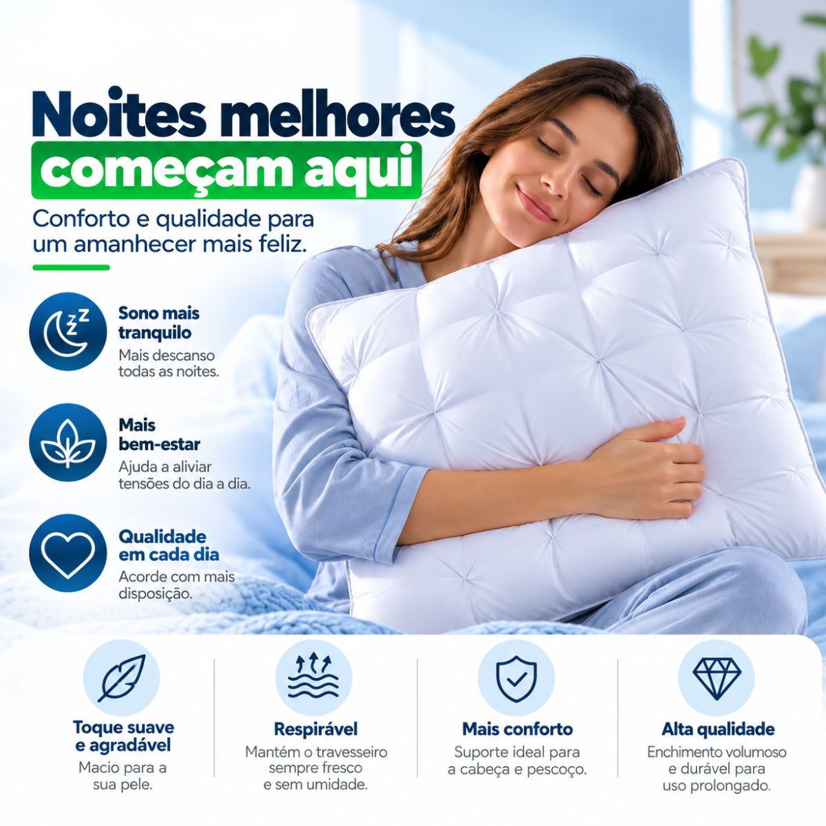 Travesseiro Premium Confort Flex de Luxo Top Mix Brasil