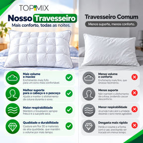 Travesseiro Premium Confort Flex de Luxo Top Mix Brasil