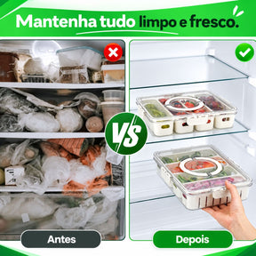 Organizador de Alimento com 8 Divisórias Para Frutas Legumes e Petiscos Top Mix Brasil