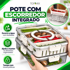 Organizador de Alimento com 8 Divisórias Para Frutas Legumes e Petiscos Top Mix Brasil