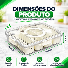 Organizador de Alimento com 8 Divisórias Para Frutas Legumes e Petiscos Top Mix Brasil
