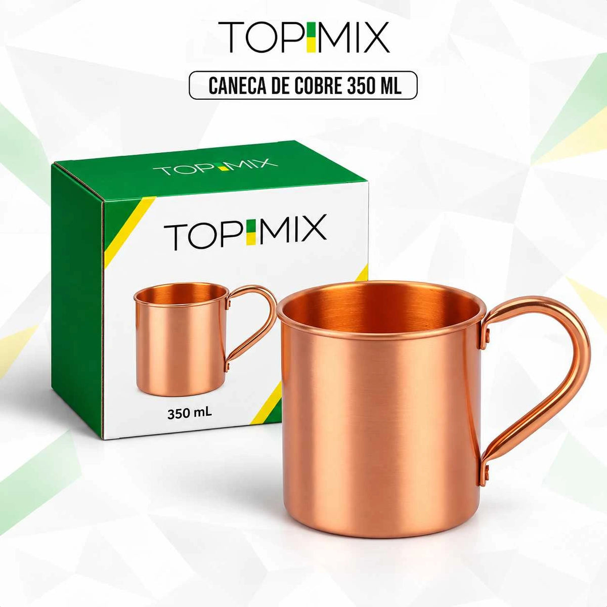 Caneca Cobre Puro 350mL para Cura e boas Energias
