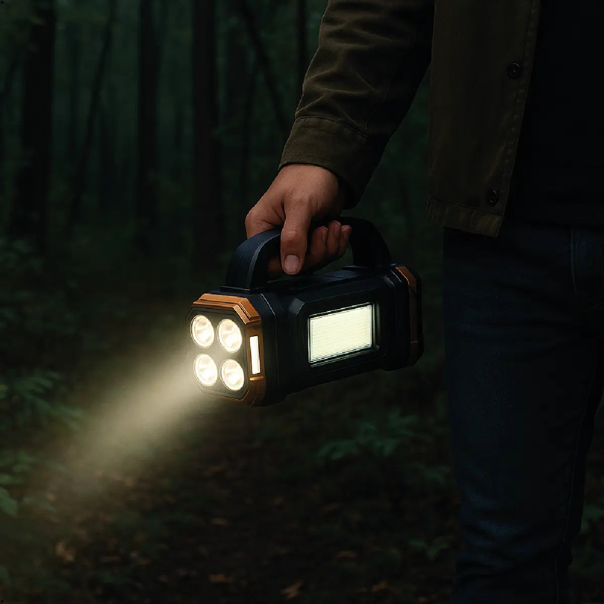 Lanterna Solar Pro Recarregável Portátil 3 Modos Luz Led
