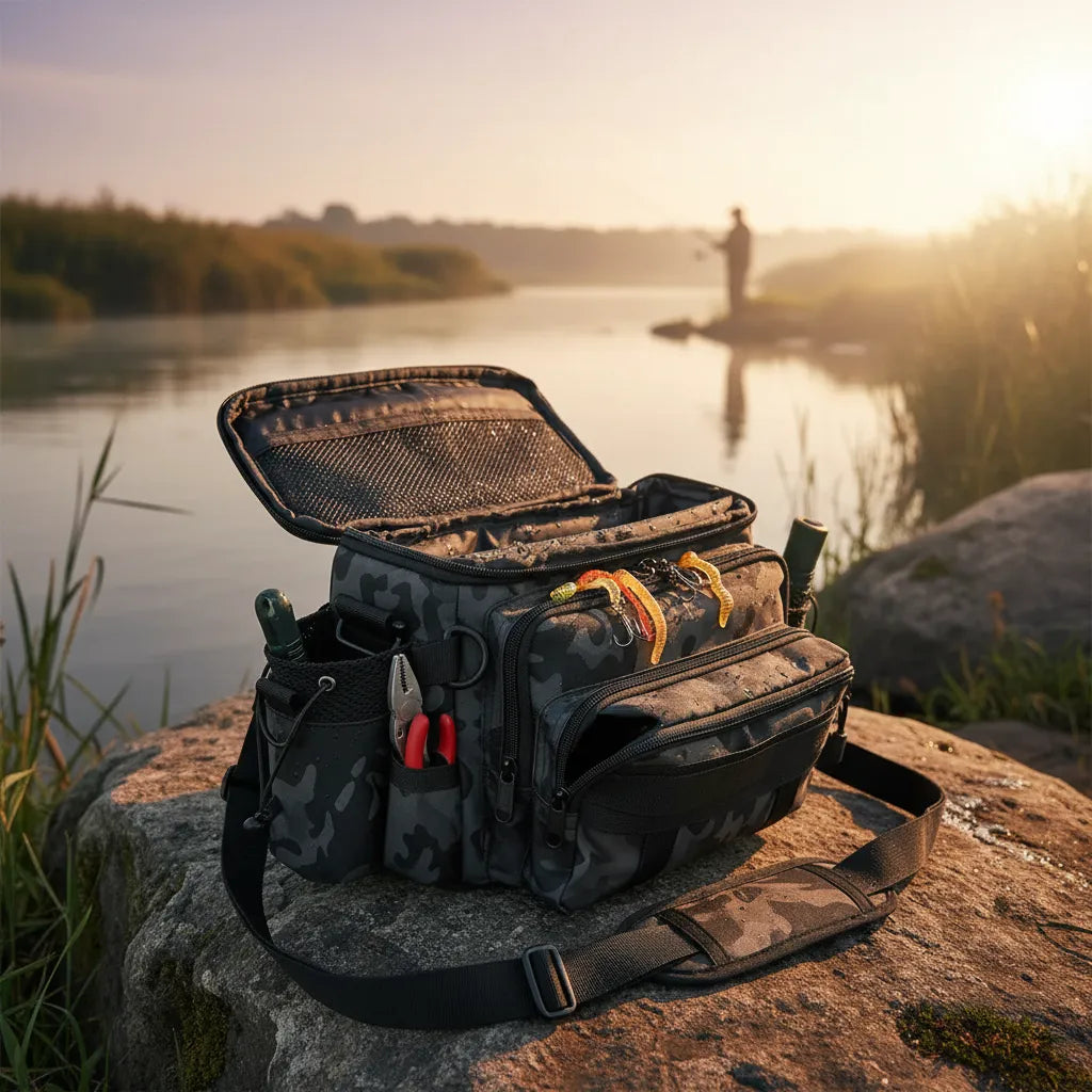 Bolsa Mochila de Pesca Impermeável Reforçada com Porta Iscas