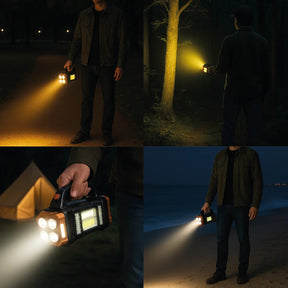Lanterna Solar Pro Recarregável Portátil 3 Modos Luz Led