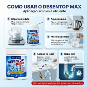 Uso do desentupidor Top Mix para desobstrução rápida de vasos sanitários e tubulações domésticas