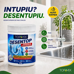Embalagem do desentupidor em pó químico para pias, ralos e vasos sanitários Top Mix