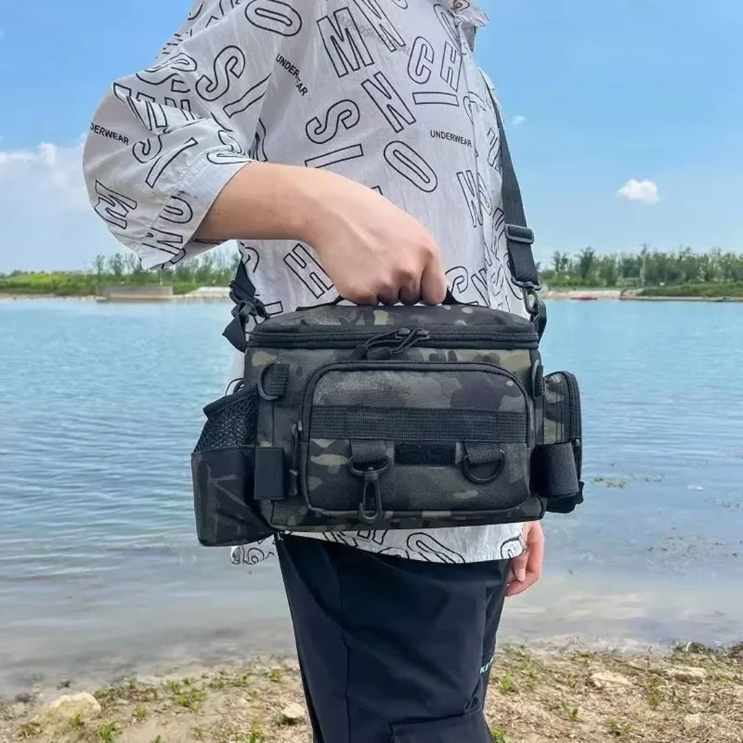 Bolsa Mochila de Pesca Impermeável Reforçada com Porta Iscas