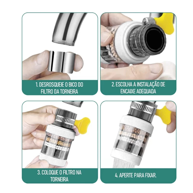 Filtro Purificador de Água 6 em 1 com Carvão Ativado