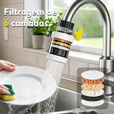 Filtro Purificador de Água 6 em 1 com Carvão Ativado