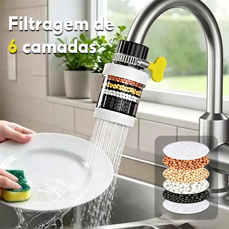Filtro Purificador de Água 6 em 1 com Carvão Ativado