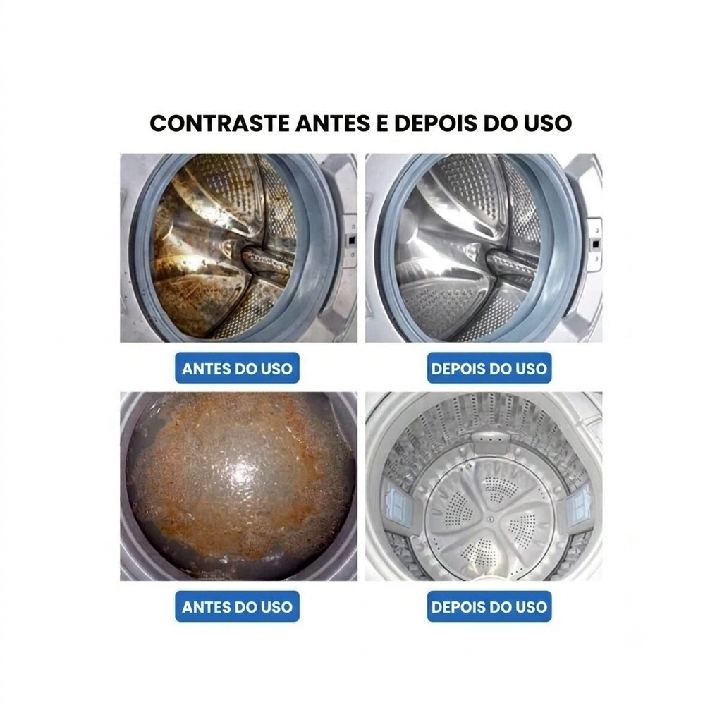 Kit 10 Pastilhas de Limpeza Profunda para Máquina de Lavar