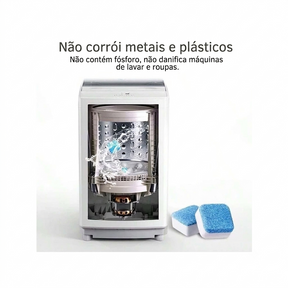 Kit 10 Pastilhas de Limpeza Profunda para Máquina de Lavar