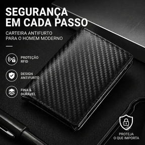 Carteira Antifurto Fibra De Carbono Top Mix Brasil