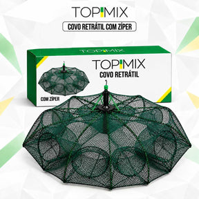 Armadilha Covo Retrátil com Zíper para Pesca Profissional