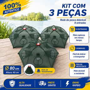 Armadilha com 8 Bocas para Isca Viva (Lambari/Peixes Pequenos)