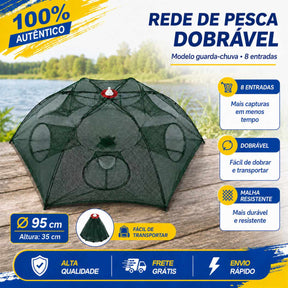 Armadilha com 8 Bocas para Isca Viva (Lambari/Peixes Pequenos)