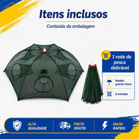 Armadilha com 8 Bocas para Isca Viva (Lambari/Peixes Pequenos)