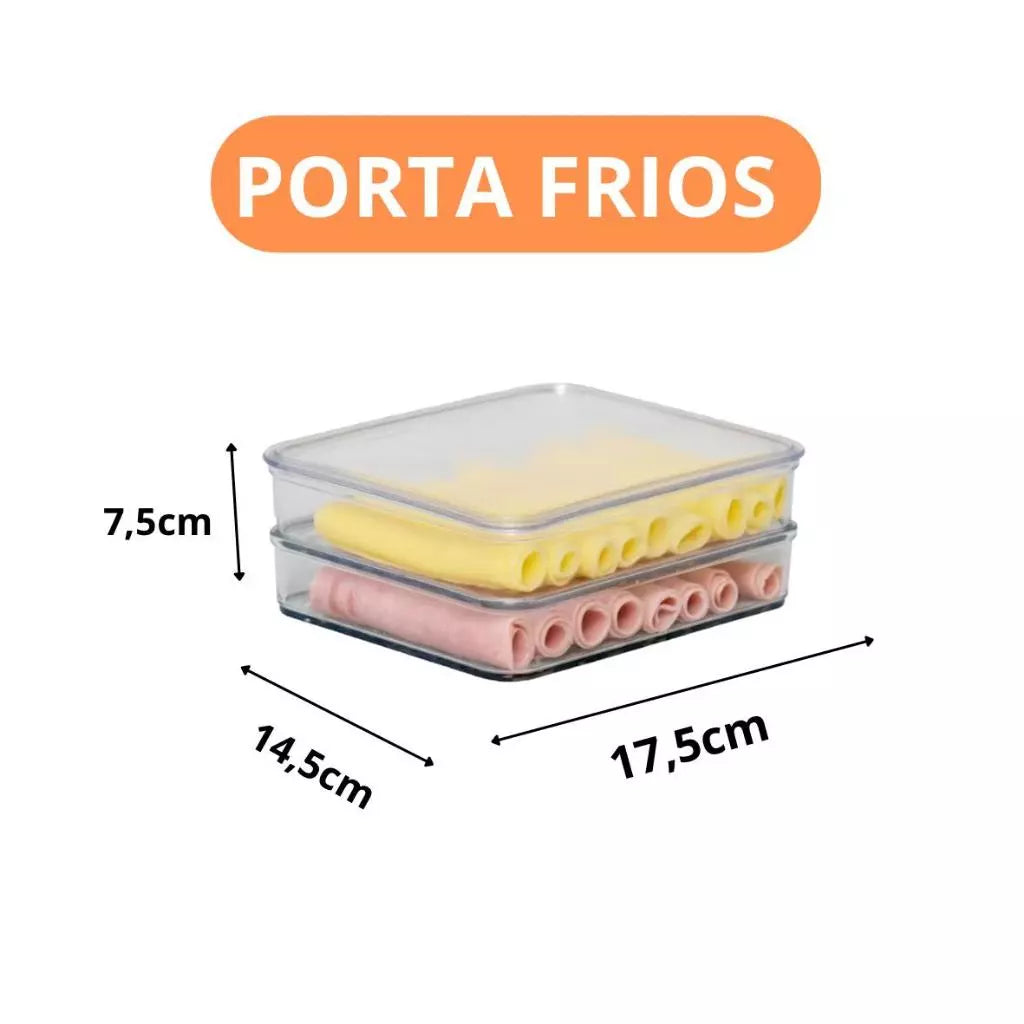 Porta Frios com tampa de acrílico hermético empilháveis Top Mix