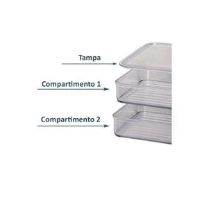Porta Frios com tampa de acrílico hermético empilháveis Top Mix