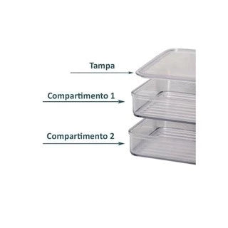 Porta Frios com tampa de acrílico hermético empilháveis Top Mix