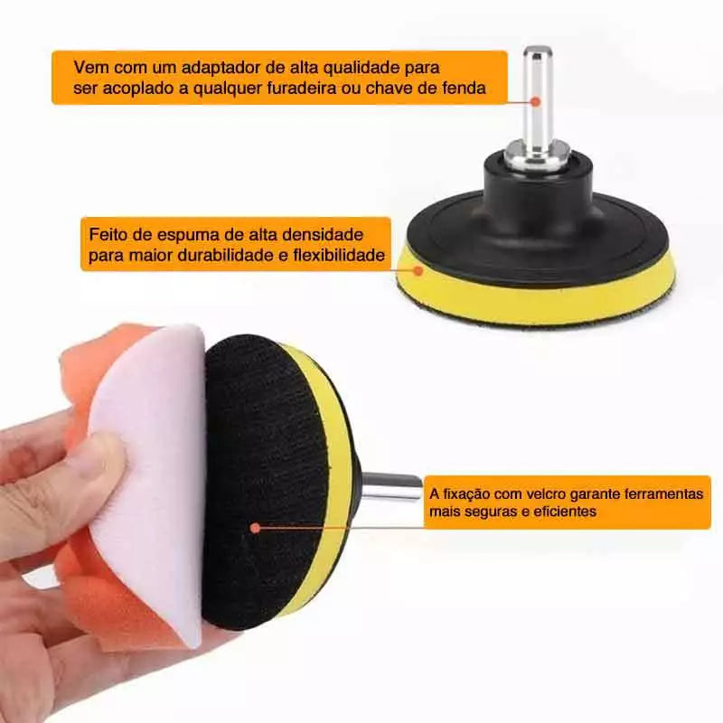 Kit 7 Pecass para Polimento Profissional Automotivo