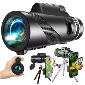 Monóculo Telescópio 40x60 HD + Tripé e Suporte para Celular