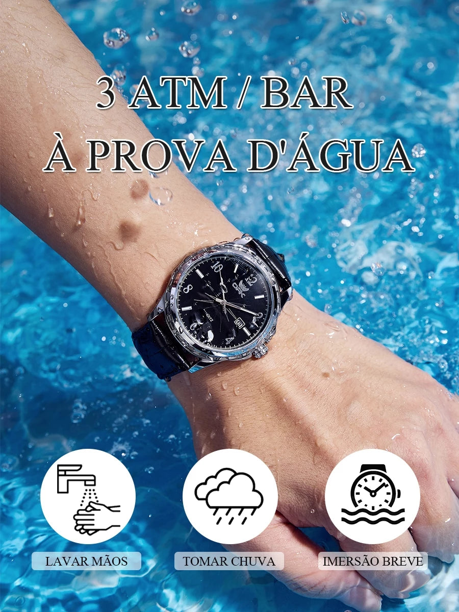 Relógio Casual Masculino Oriente Original à prova de água