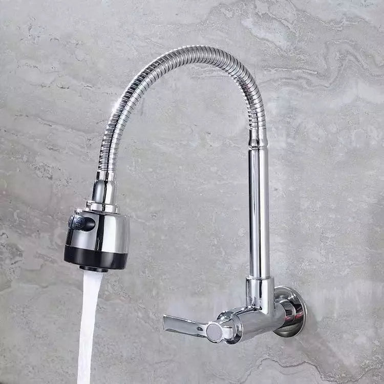 Torneira de água fria simples de parede em aço inoxidável