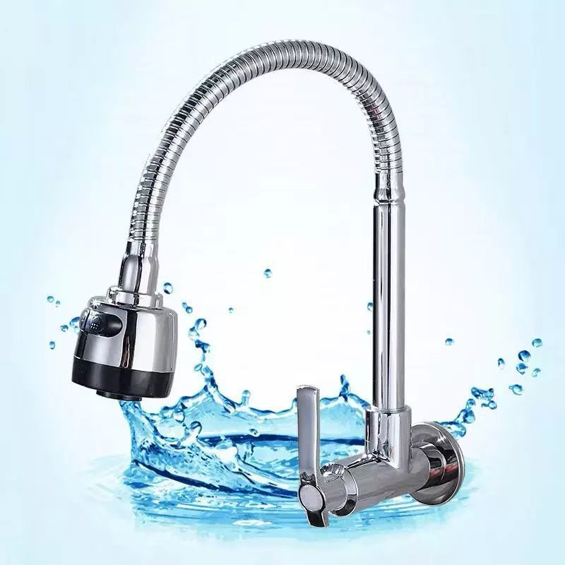 Torneira de água fria simples de parede em aço inoxidável