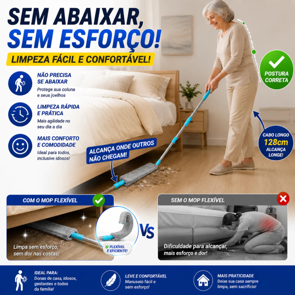 Espanador De Pó Limpa Poeira Flexível Retrátil