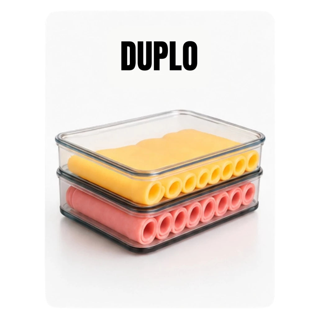Porta Frios com tampa de acrílico hermético empilháveis Top Mix