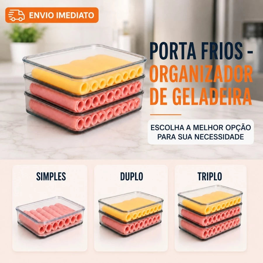 Porta Frios com tampa de acrílico hermético empilháveis Top Mix