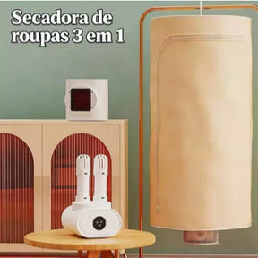 Secadora Portátil 3 em 1 — Secagem Rápida, Bivolt e Ação Antibacteriana