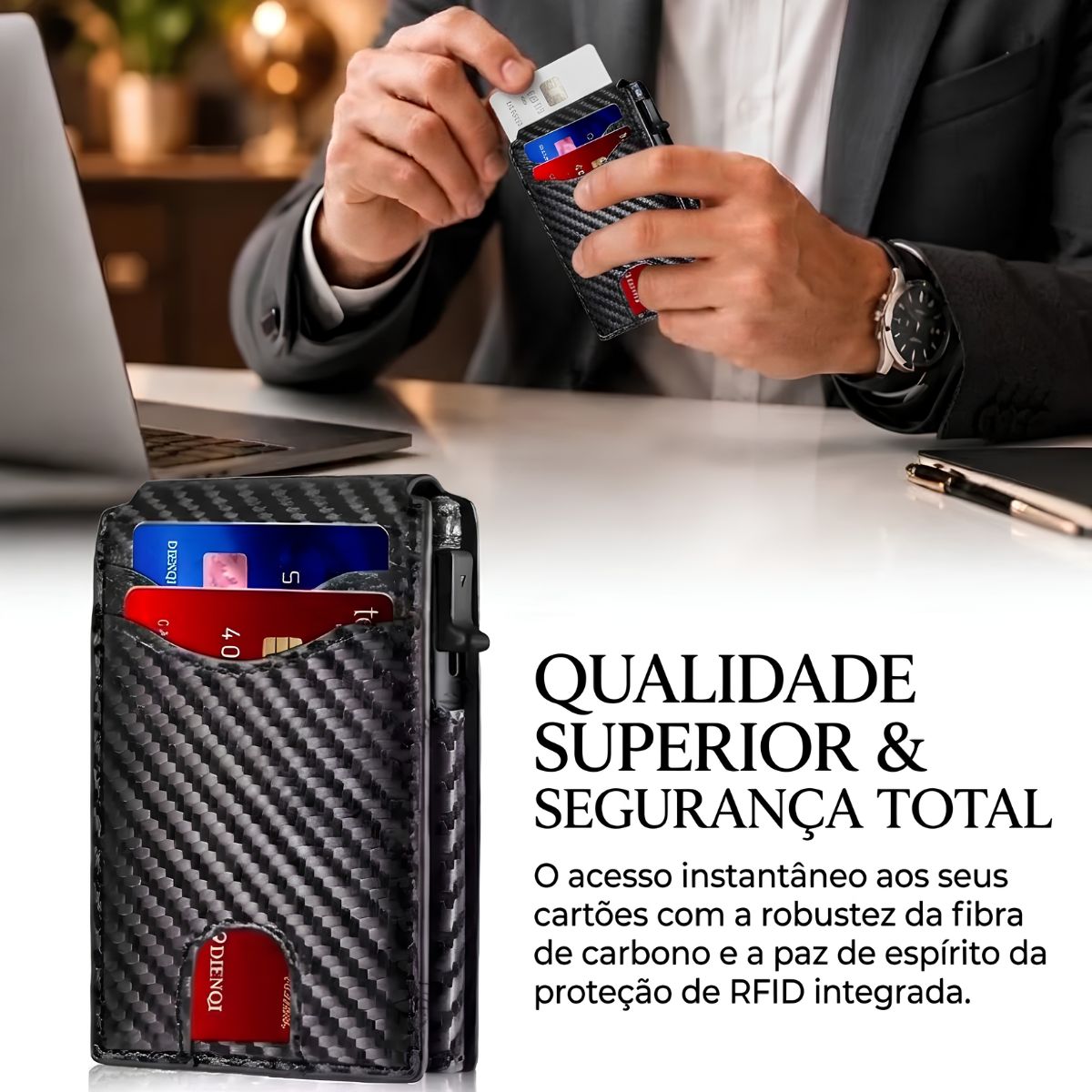 Carteira Antifurto Compacta Moderna e Slim Top Mix Brasil