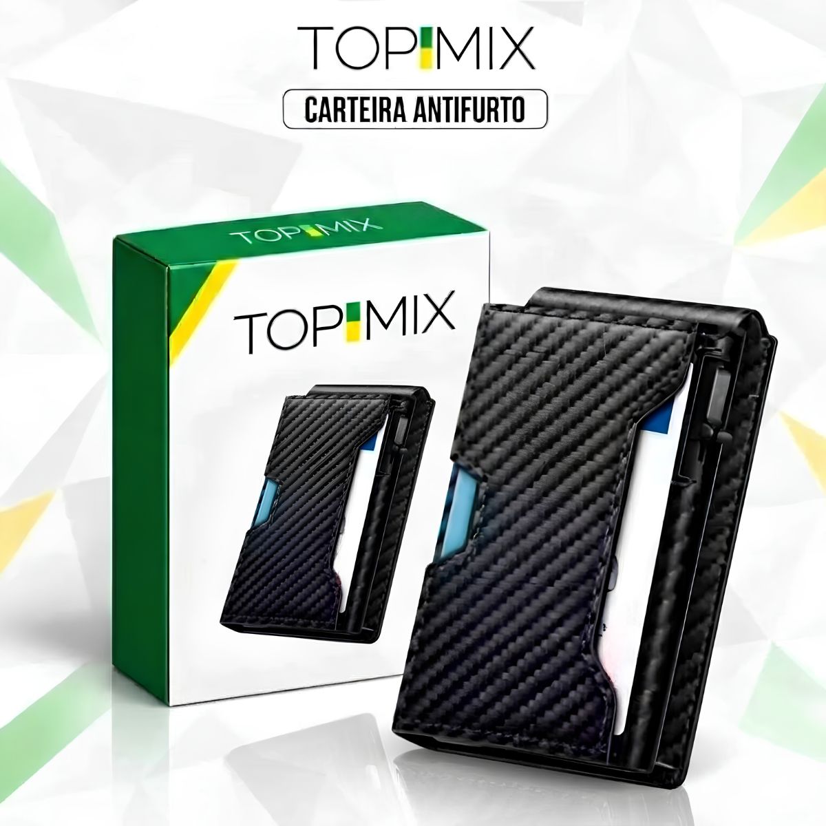 Carteira Antifurto Compacta Moderna e Slim Top Mix Brasil