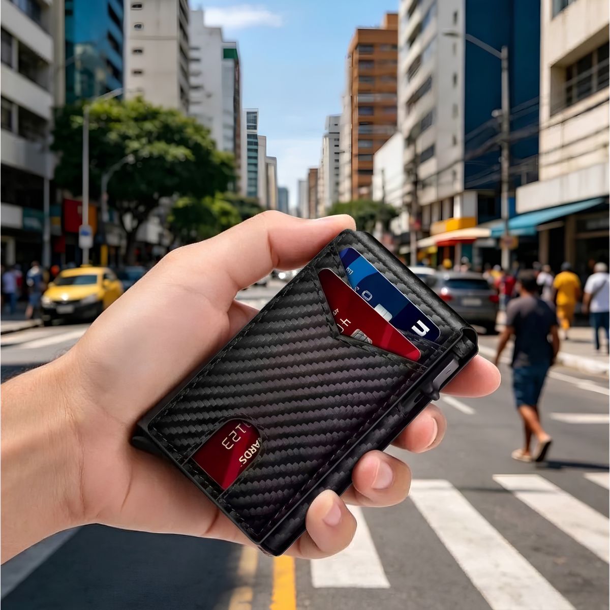 Carteira Antifurto Compacta Moderna e Slim Top Mix Brasil