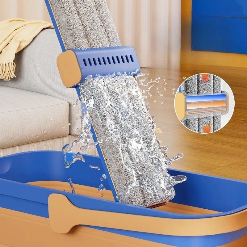 KIT 7 Esfregões Milagrosos Limpa Seco e Úmido sem Enxague Balde com Raspador Dobrável e Super Absorvente
