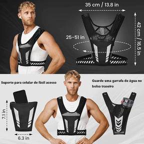 Colete Esportivo Refletivo Ajustável Leve e Respirável