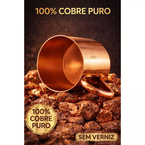 Caneca Cobre Puro 350mL para Cura e boas Energias