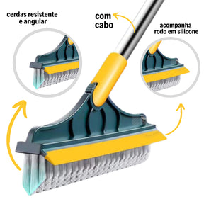 Vassoura forte dura esfregão angular verde e amarelo para limpeza de rejunte pisos, calçadas e banheiro