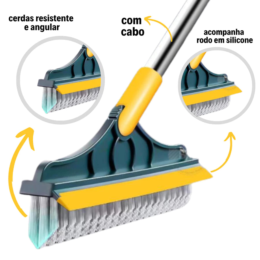 Vassoura forte dura esfregão angular verde e amarelo para limpeza de rejunte pisos, calçadas e banheiro