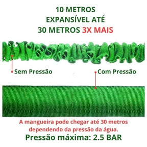 Mangueira Mágica Flexível 7 funções Jato Irrigação para Jardim Lavagem de Carro