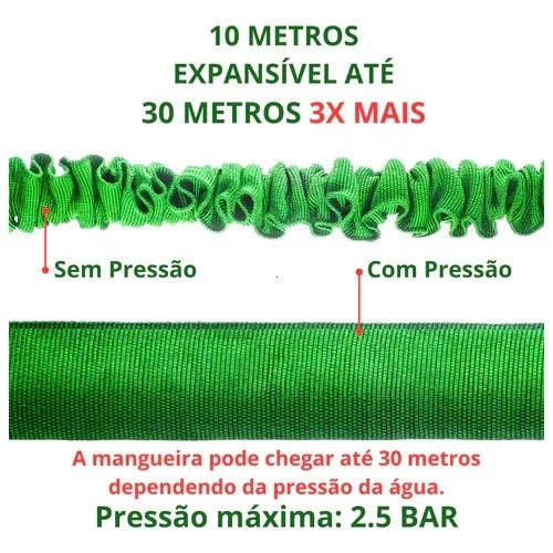 Mangueira Mágica Flexível 7 funções Jato Irrigação para Jardim Lavagem de Carro