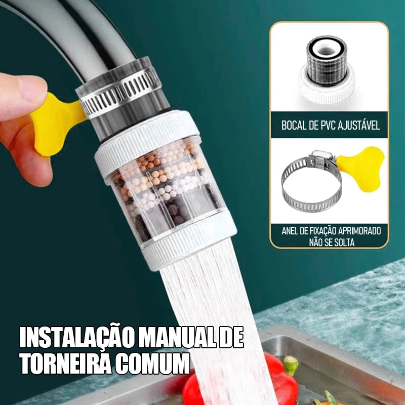 Filtro Purificador de Água 6 em 1 com Carvão Ativado