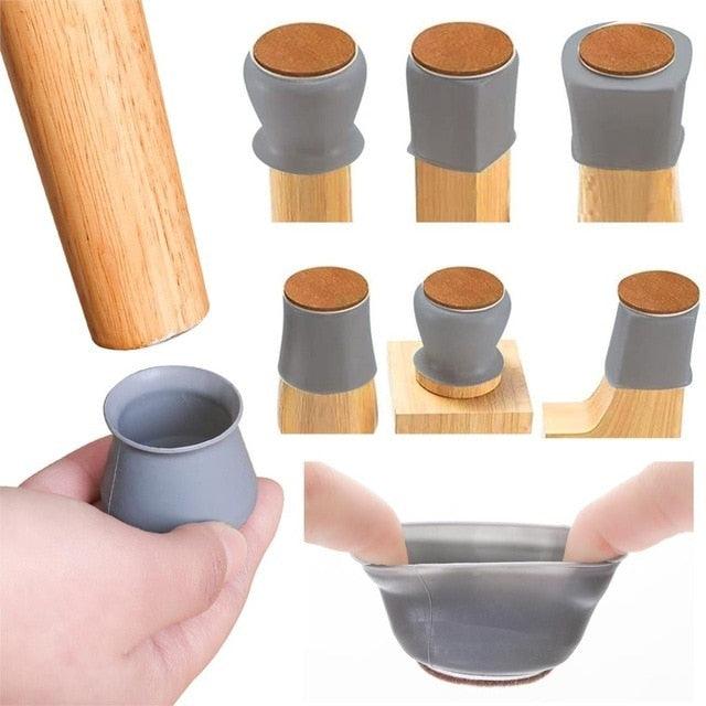 Kit com 16 Protetores de Piso em Silicone Cadeiras