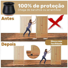 Kit com 16 Protetores de Piso em Silicone Cadeiras