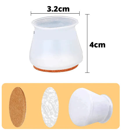 Kit com 16 Protetores de Piso em Silicone Cadeiras